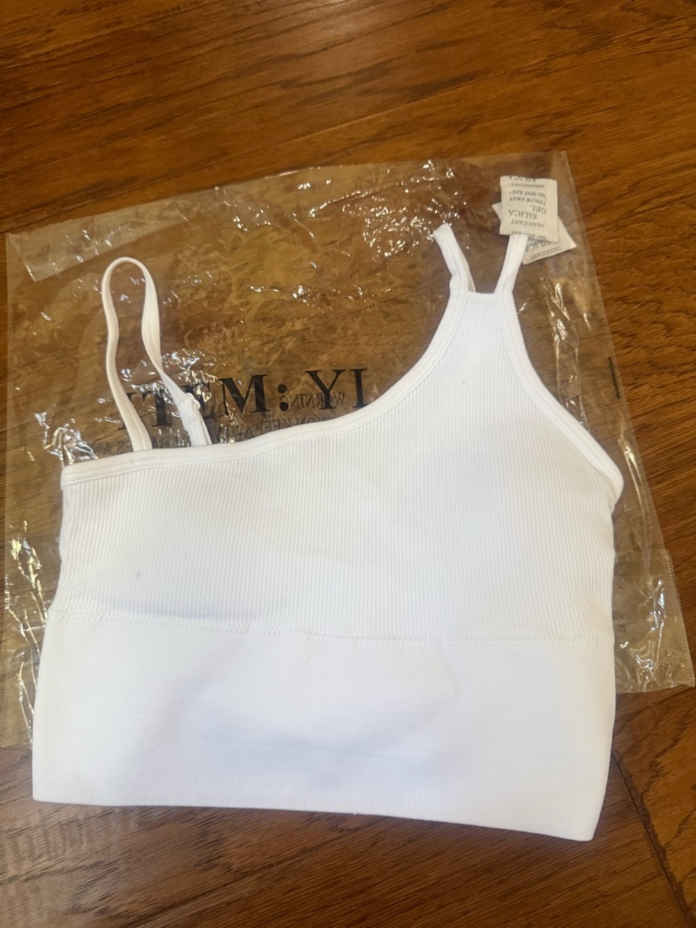 White Ribbed Asymmetrical One-Shoulder Tank